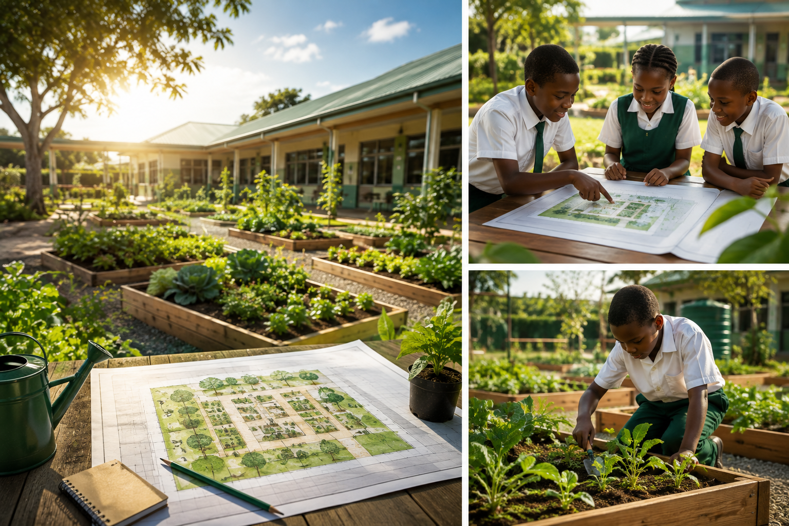 School garden planning and design learning stage