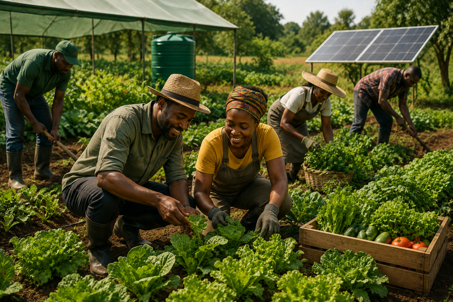 African educator teaching agriculture and food-system concepts