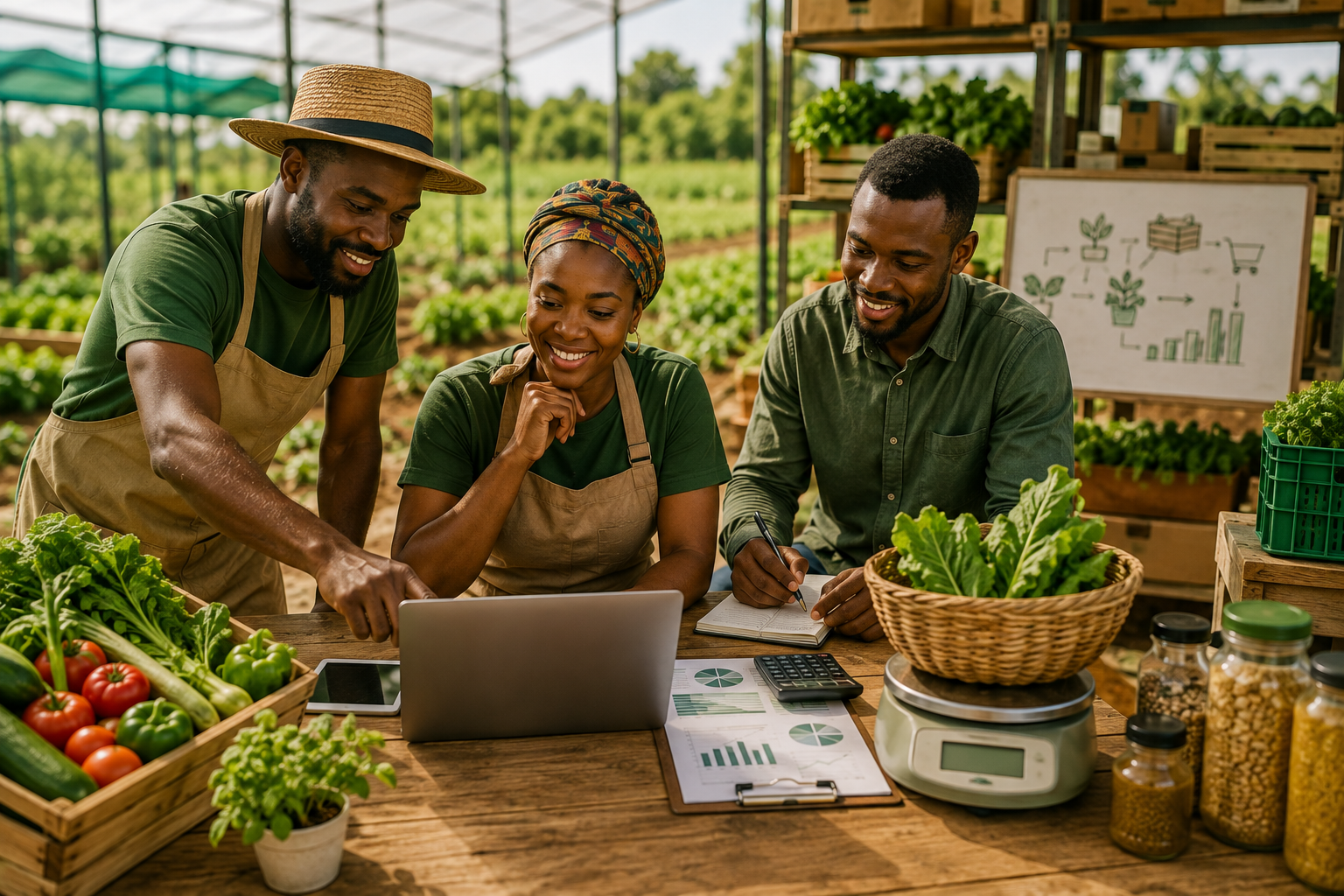African agribusiness entrepreneur working with agricultural products