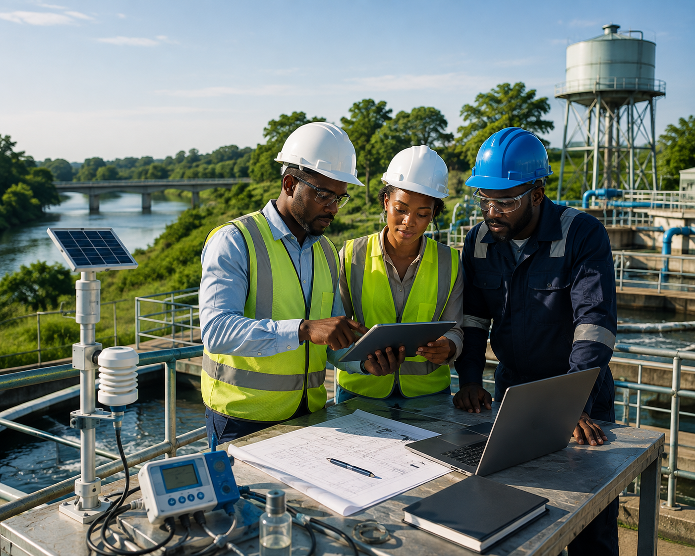 African water professionals and technical teams working with water infrastructure