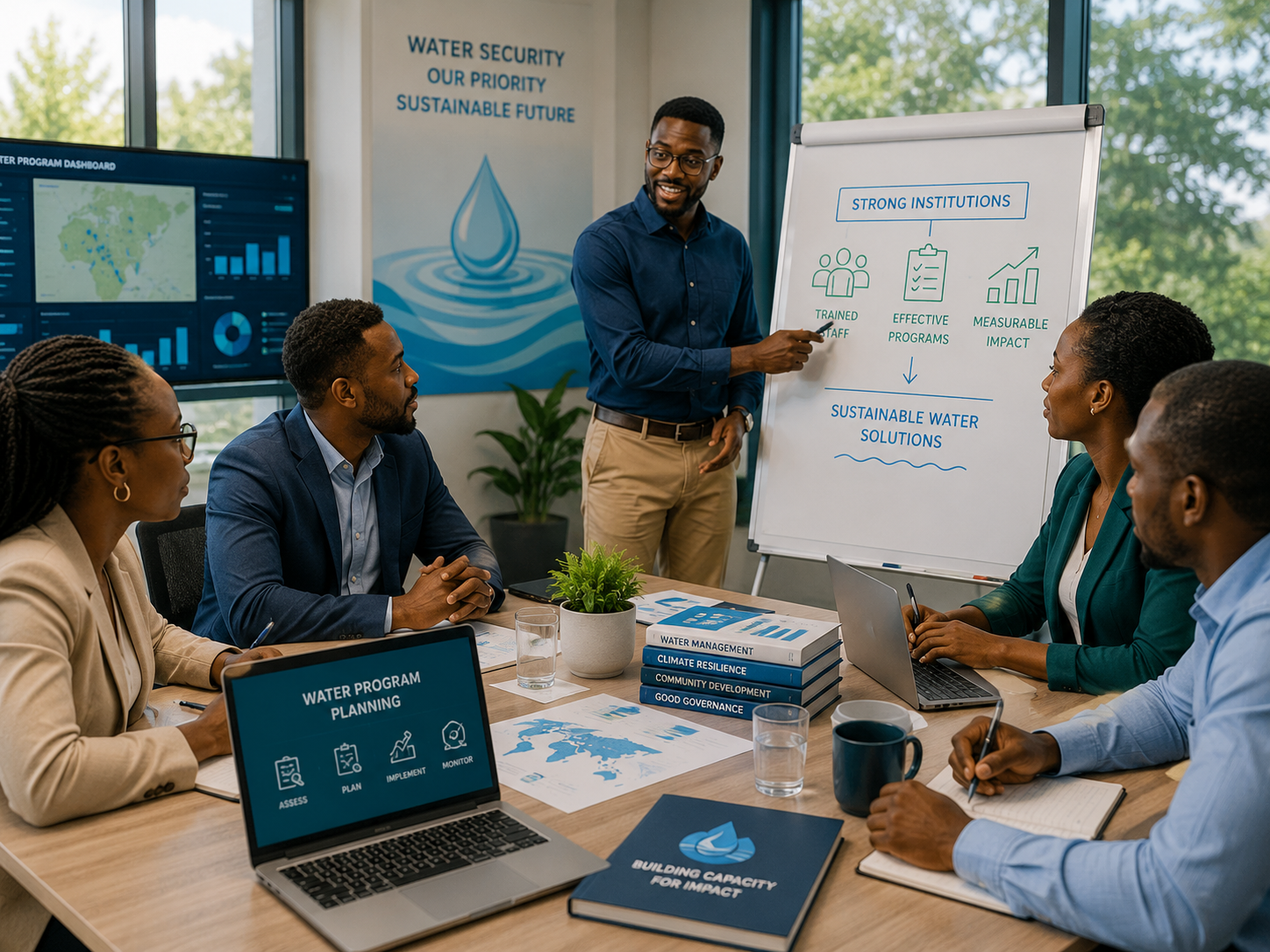 African institutional leaders collaborating on water programs and policy