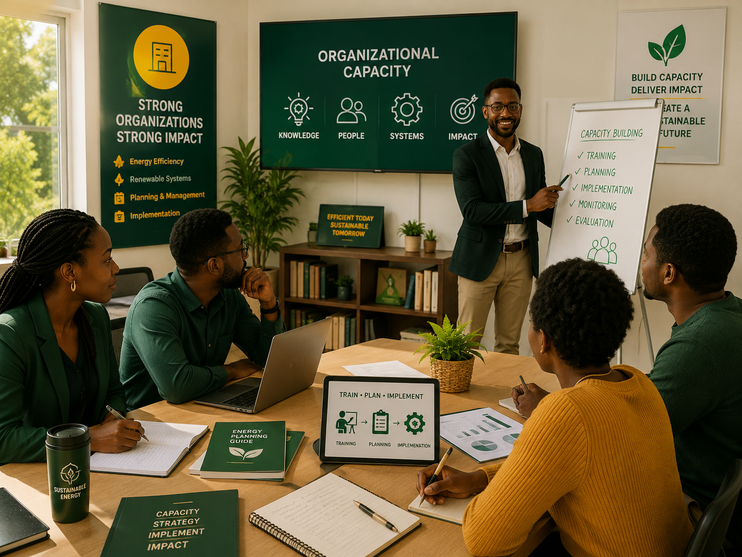 African teacher delivering practical Earth and climate education